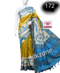 Pure Tussar Silk print saree