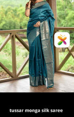 Tussar munga silk saree SILK ZONE