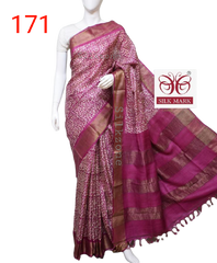 Pure Tussar Silk print saree