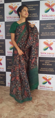 Pure Tussar Silk print saree