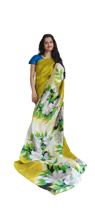 Pure Tussar Silk print saree