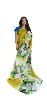 Pure Tussar Silk print saree