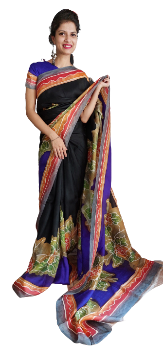 Pure Tussar Silk print saree