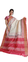 Pure Tussar Silk print saree