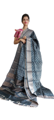 Pure Tussar Silk print saree