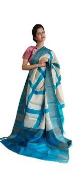 Pure Tussar Silk print saree