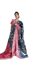 Pure Tussar Silk print saree