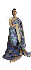 Pure Tussar Silk print saree