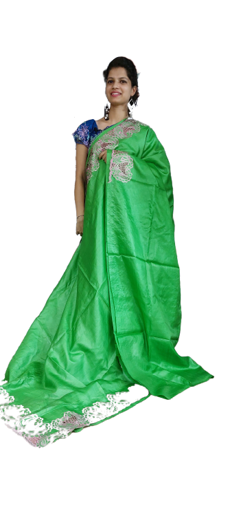 Tussar Silk Hand Cutwork Saree SILK ZONE