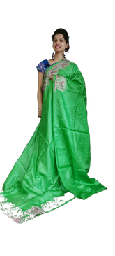 Tussar Silk Hand Cutwork Saree SILK ZONE