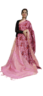 Pure Linen Print Saree SILK ZONE