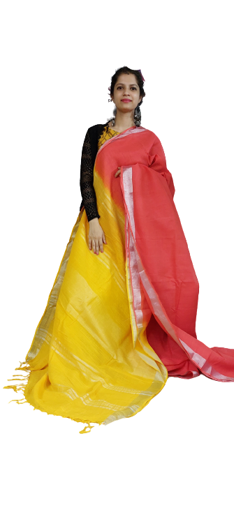 Pure Linen Print Saree SILK ZONE