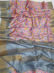 Pure Tussar Silk print saree
