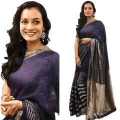 Linen saree silkzon.in