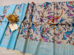 TUSSAR SILK PRINT SAREE