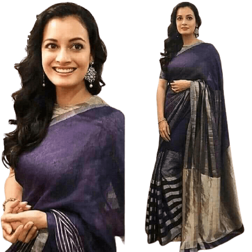 Linen saree silkzon.in