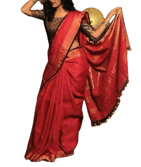 Linen saree silkzon.in