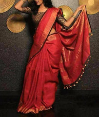 Linen saree silkzon.in