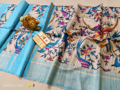 TUSSAR SILK PRINT SAREE
