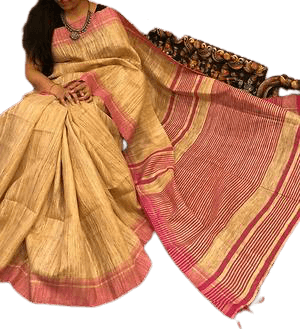 Tussar ghicha silk saree silkzon.in