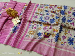 TUSSAR SILK PRINT SAREE