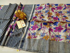 TUSSAR SILK PRINT SAREE