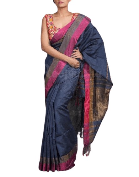 Linen saree silkzon.in