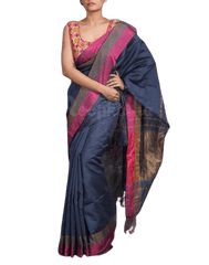 Linen saree silkzon.in