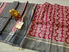 TUSSAR SILK PRINT SAREE