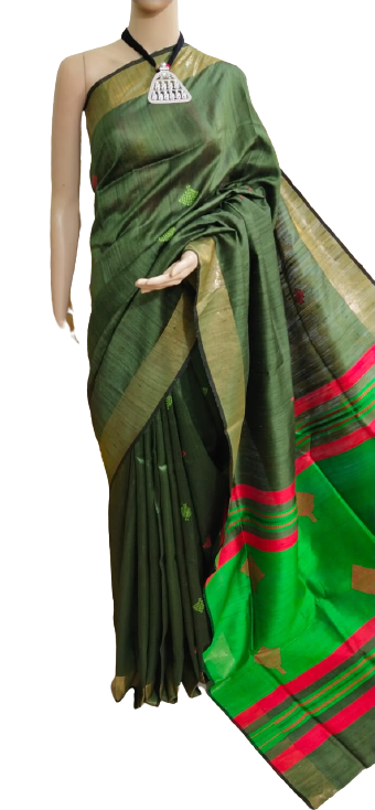 TUSSAR SILK PRINT SAREE