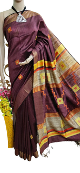 TUSSAR SILK PRINT SAREE