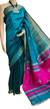 TUSSAR SILK PRINT SAREE