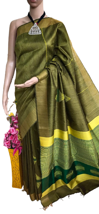 TUSSAR SILK PRINT SAREE