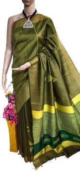 TUSSAR SILK PRINT SAREE