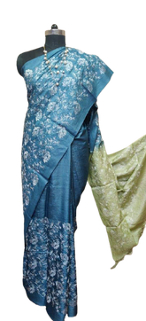 Pure Tussar Silk print saree