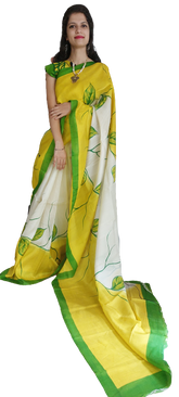 Pure Tussar Silk print saree