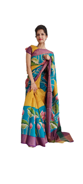 Pure Tussar Silk print saree
