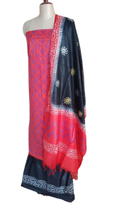 Soft Silk hand print suit SILK ZONE