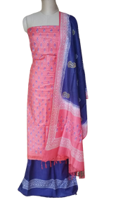 Soft silk hand print suit SILK ZONE