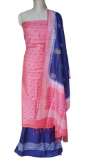 Soft silk hand print suit SILK ZONE