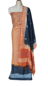 Soft silk hand print suit SILK ZONE