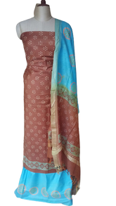 Soft silk hand print suit SILK ZONE