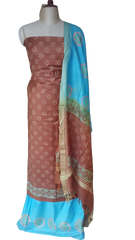 Soft silk hand print suit SILK ZONE