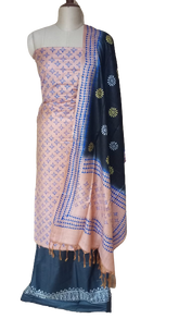 Soft silk hand print suit SILK ZONE