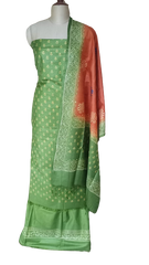 Soft silk hand print suit SILK ZONE