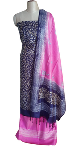 Soft silk hand print Suit SILK ZONE