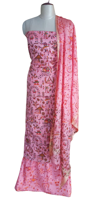 Soft Silk Hand Print Suit SILK ZONE