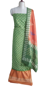 Soft silk hand print suit SILK ZONE