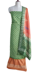 Soft silk hand print suit SILK ZONE