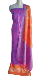 Soft Silk hand print suit SILK ZONE